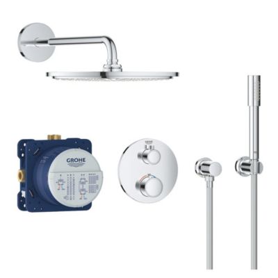 Robinet douche thermostatique encastrable Grohe Grohtherm Cube Rainshower Allure 230 + Nettoyant