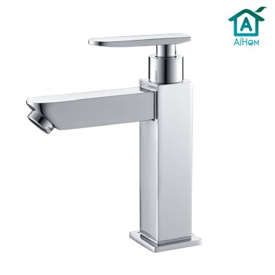 Robinet Lavabo Eau Froide Levier Unique Acier Inoxydable – Mitigeur Salle De Bain Design Minimaliste, Très Robuste