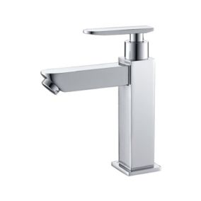 Robinet Eau Froide pour Lave-Mains Robinet Salle de Bain Chromé Poignée Simple Mitigeur Robinet Lavabo