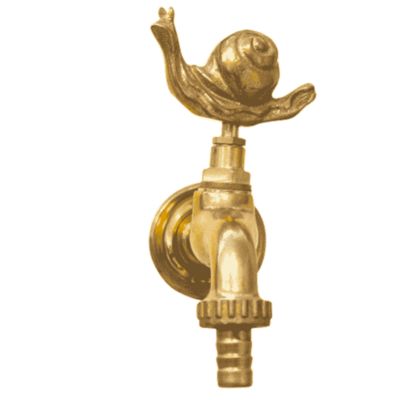 Robinet escargot en laiton poli, Dommartin