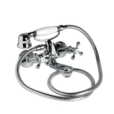 Robinet Extérieur De Baignoire Ancien Vintage Avec Boutons En Croix Chromés - Narciso