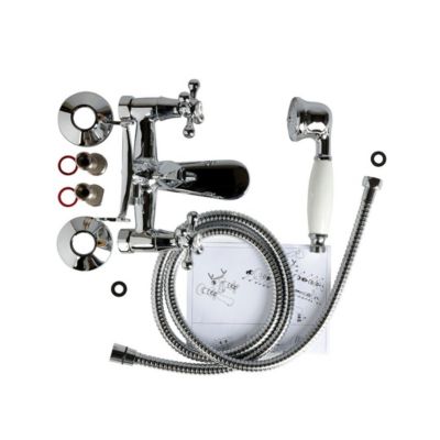 Robinet Extérieur De Baignoire Ancien Vintage Avec Boutons En Croix Chromés - Narciso