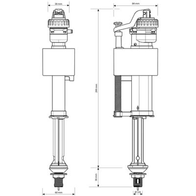 Robinet flotteur bas à ouverture différé 3/8" Flomasta