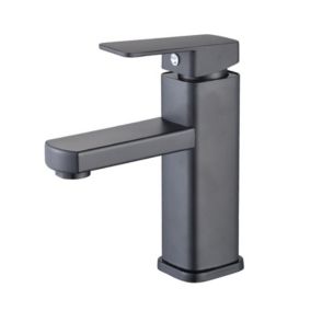 Robinet Lavabo Cascade Noir Haut Mitigeur Vasque à Poser Salle de Bain Robinetterie Grand Bec Carré