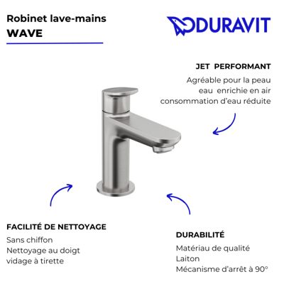 Robinet lave-mains eau froide DURAVIT Wave inox brossé