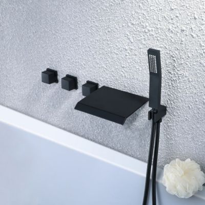Robinet mélangeur bain-douche cascade à encastrer - Noir