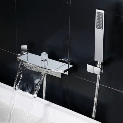 Robinet mélangeur bain-douche mural, Cascade - Chromé