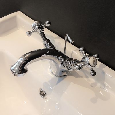 Robinet melangeur lavabo retro CANTERBURY avec bonde