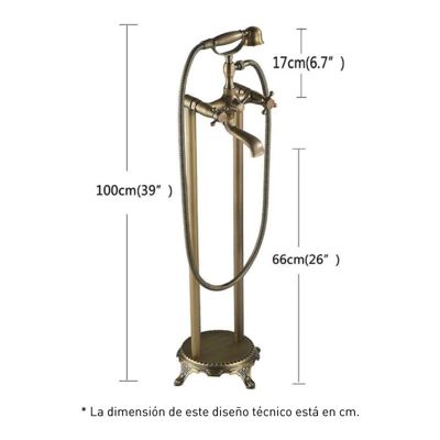Robinet melangeur sur colonnes retro pour baignoire FLORINA or ancien