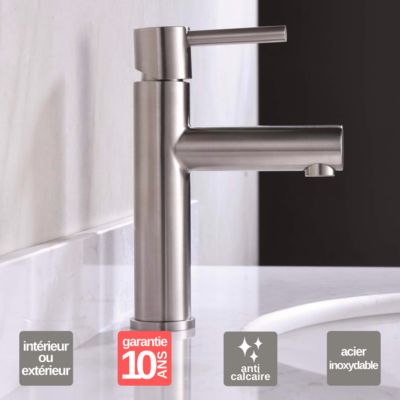 Robinet Mitgeur de Lavabo Bec Bas en Acier Inoxydable Intérieur / Extérieur IMEX MOSCU BDK034-1