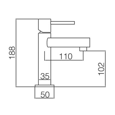 Robinet Mitgeur de Lavabo Bec Bas en Acier Inoxydable Intérieur / Extérieur IMEX MOSCU BDK034-1