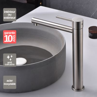 Robinet Mitgeur de Lavabo Bec Haut en Acier Inoxydable Intérieur / Extérieur IMEX MOSCU BDK034-3