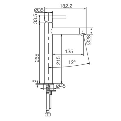 Robinet Mitgeur de Lavabo Bec Haut en Acier Inoxydable Intérieur / Extérieur IMEX MOSCU BDK034-3