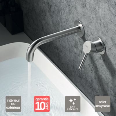 Robinet Mitgeur de Lavabo Encastré en Acier Inoxydable Intérieur / Extérieur IMEX MOSCU GLT023/AC