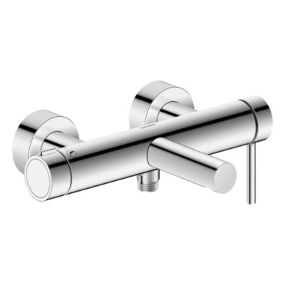 Robinet Mitigeur bain avec inverseur, bec de baignoire à douchette - Apparent - Chrome brillant - 31,6x20,1x11,8 - Circle
