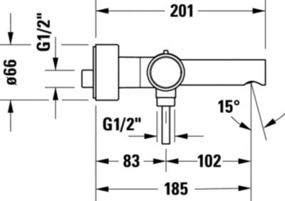 Robinet Mitigeur bain avec inverseur, bec de baignoire à douchette - Apparent - Chrome brillant - 31,6x20,1x11,8 - Circle