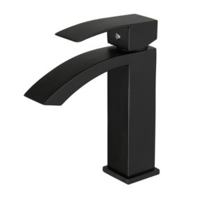 Robinet mitigeur bec cascade LERIO chrome noir - Saniverre