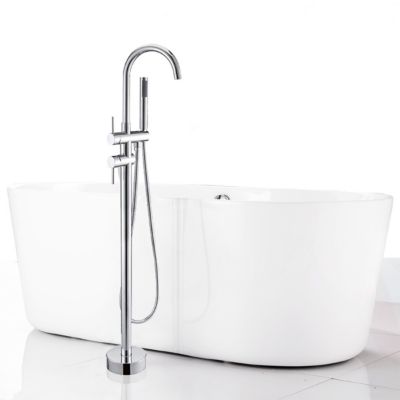 Robinet mitigeur colonne sur pied MATY chrome brillant pour baignoire îlot - Saniverre