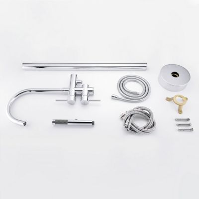 Robinet mitigeur colonne sur pied MATY chrome brillant pour baignoire îlot - Saniverre