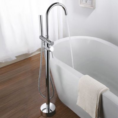 Robinet mitigeur colonne sur pied MATY chrome brillant pour baignoire îlot - Saniverre