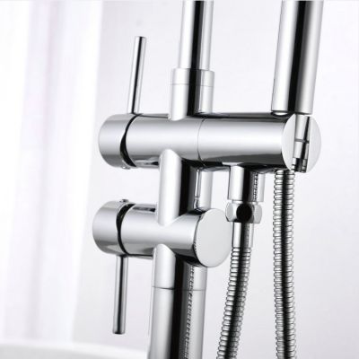Robinet mitigeur colonne sur pied MATY chrome brillant pour baignoire îlot - Saniverre