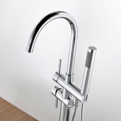 Robinet mitigeur colonne sur pied MATY chrome brillant pour baignoire îlot - Saniverre