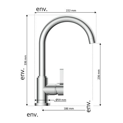 Robinet mitigeur cuisine noir mat K3