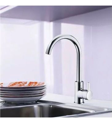 Robinet mitigeur d'evier de cuisine a bec haut mobile chrome economiseur d'eau et anticalcaire