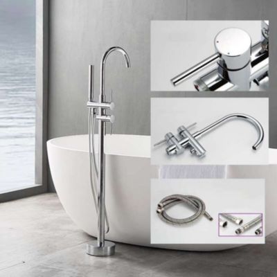 Robinet mitigeur de baignoire au sol chrome, Lactis