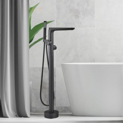 Robinet mitigeur de baignoire au sol noir, Caen