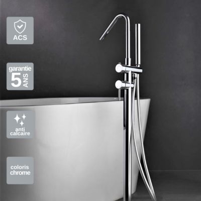 Robinet Mitigeur de Baignoire sur Pied Chrome IMEX CORCEGA BBECO1