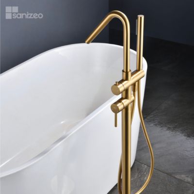 Robinet Mitigeur de Baignoire sur Pied Or Brossé CORCEGA BBECO1/OC