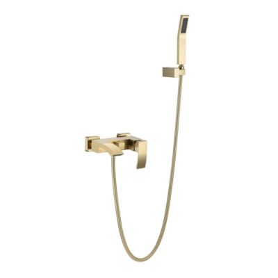 Robinet mitigeur de bain mural Doré brossé - Deneb