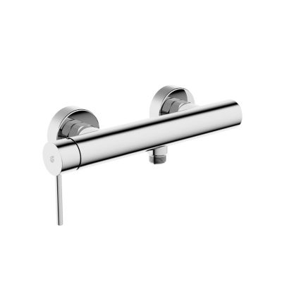 Robinet mitigeur de douche mural Acier inoxydable Chrome, mélangeur céramique - 26x11x9cm (LxHxP) - VIREO