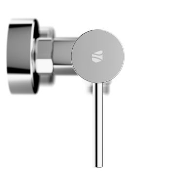Robinet mitigeur de douche mural Acier inoxydable Chrome, mélangeur céramique - 26x11x9cm (LxHxP) - VIREO