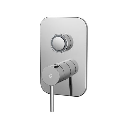 Robinet mitigeur de douche mural encastré Laiton Chrome + corps d'encastrement - 12x20x6cm (LxHxP) - VIREO