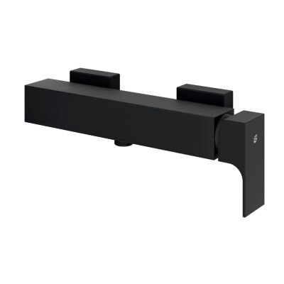 Robinet mitigeur de douche mural Laiton Noir mat, mélangeur céramique - 29x4,3x7,7cm (LxHxP) - LAVOA