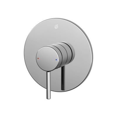 Robinet mitigeur de douche rond mural encastré Laiton Chrome, mélangeur céramique 14,3cm - VIREO