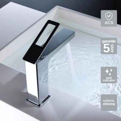 Robinet Mitigeur de Lavabo anti-calcaire Bas Chrome IMEX SUECIA BDC032-1