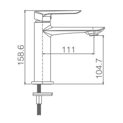 Robinet Mitigeur de Lavabo anti-calcaire Bas  Chrome IMEX URAL BDG040-1