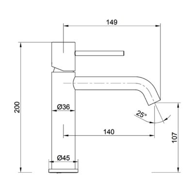 Robinet Mitigeur de Lavabo anti-calcaire Bec Bas Black Gun Métal IMEX MONZA BDM039-1BGM