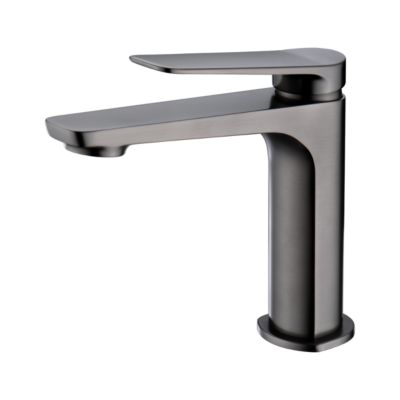 Robinet Mitigeur de Lavabo anti-calcaire Bec Bas Black Gun Métal IMEX NAPOLES BDN047-1BGM