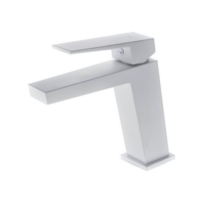 Robinet Mitigeur de Lavabo anti-calcaire Bec Bas Blanc Mat IMEX ART BDAR025-1BL