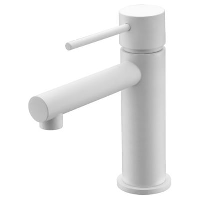 Robinet Mitigeur de Lavabo anti-calcaire Bec Bas Blanc Mat IMEX MILOS STICK BDYS045-1BL