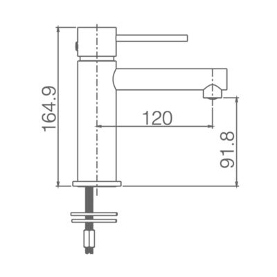 Robinet Mitigeur de Lavabo anti-calcaire Bec Bas Blanc Mat IMEX MILOS STICK BDYS045-1BL