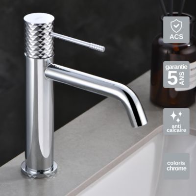 Robinet Mitigeur de Lavabo anti-calcaire Bec Bas Chrome IMEX GENOVA BDG053-1