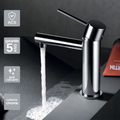 Robinet Mitigeur de Lavabo anti-calcaire Bec Bas Chrome IMEX MILOS STICK BDYS045-1