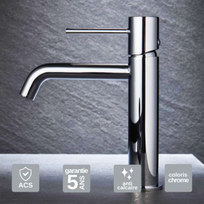 Robinet Mitigeur de Lavabo anti-calcaire Bec Bas Chrome IMEX MONZA BDM039-1