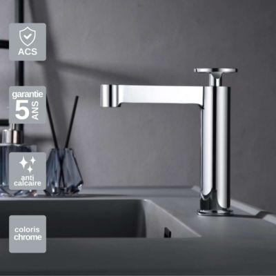 Robinet Mitigeur de Lavabo anti-calcaire Bec Bas Chrome IMEX OLIMPO BDC033-1