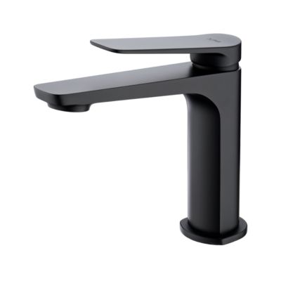 Robinet Mitigeur de Lavabo anti-calcaire Bec Bas Noir Mat IMEX NAPOLES BDN047-1NG